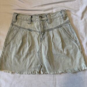 We the Free 24 Side Car Mini Skirt ~ Light Wash Pleated Free People